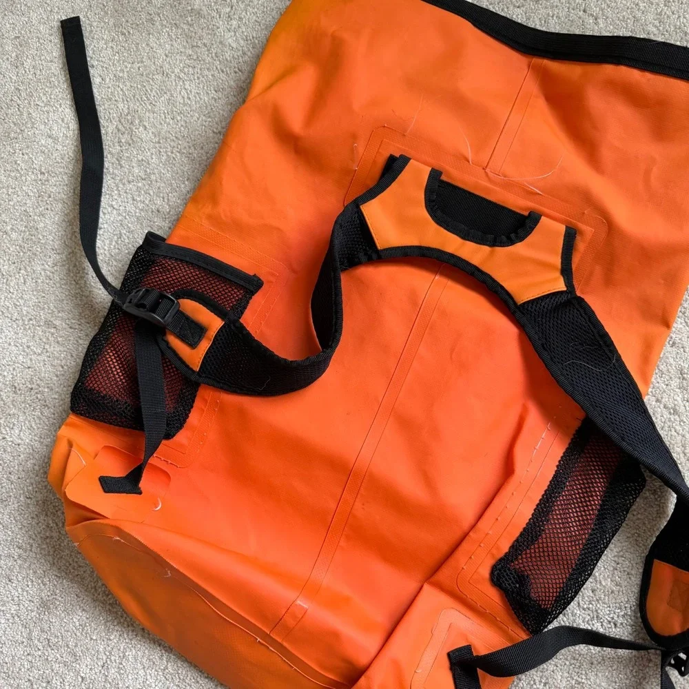 2013 Quiksilver Waterproof Dry Bag Backpack Orange Roll Top Surf Beach Gear Bag